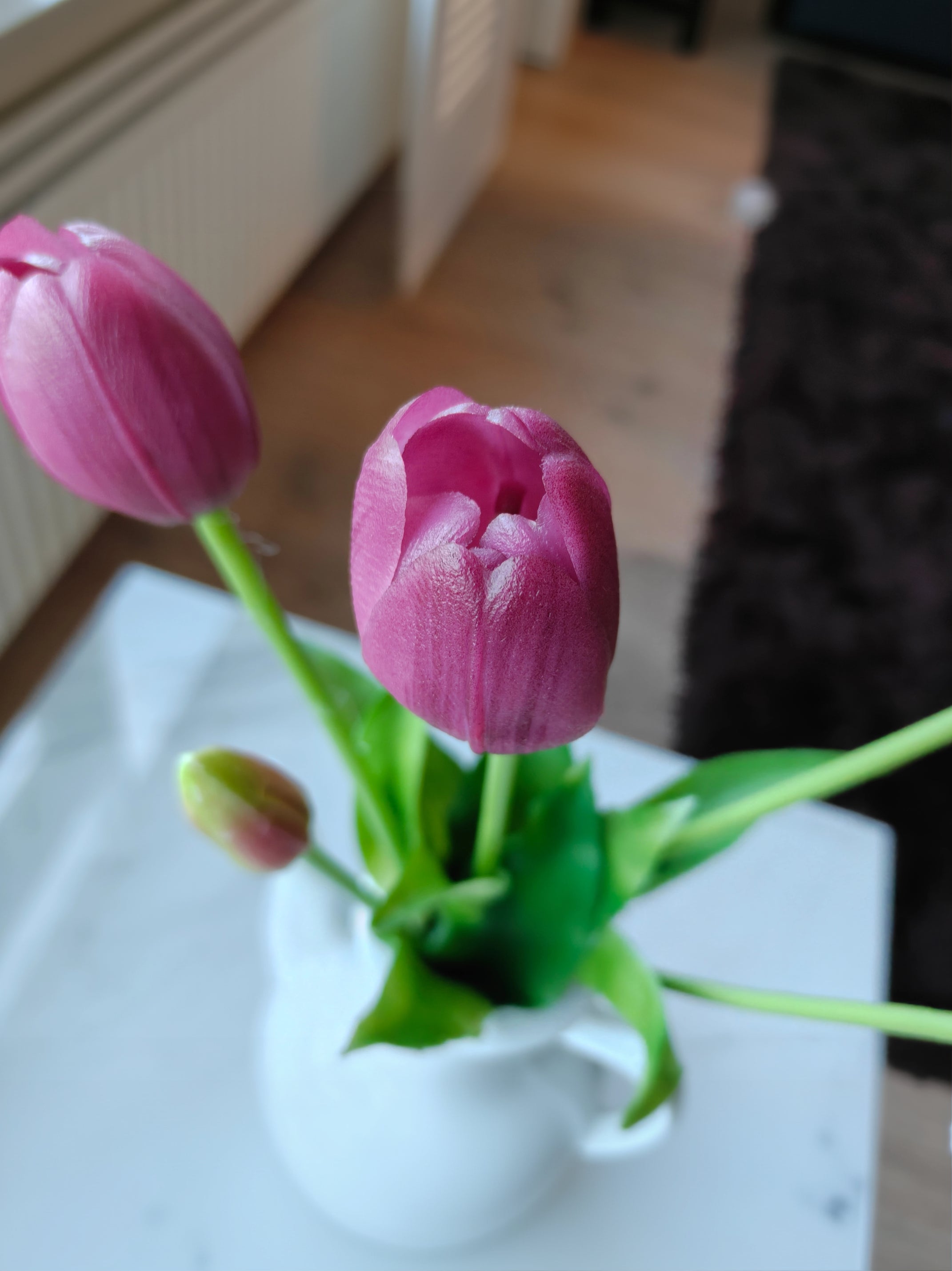 5 stk. lilla kunstige tulipaner