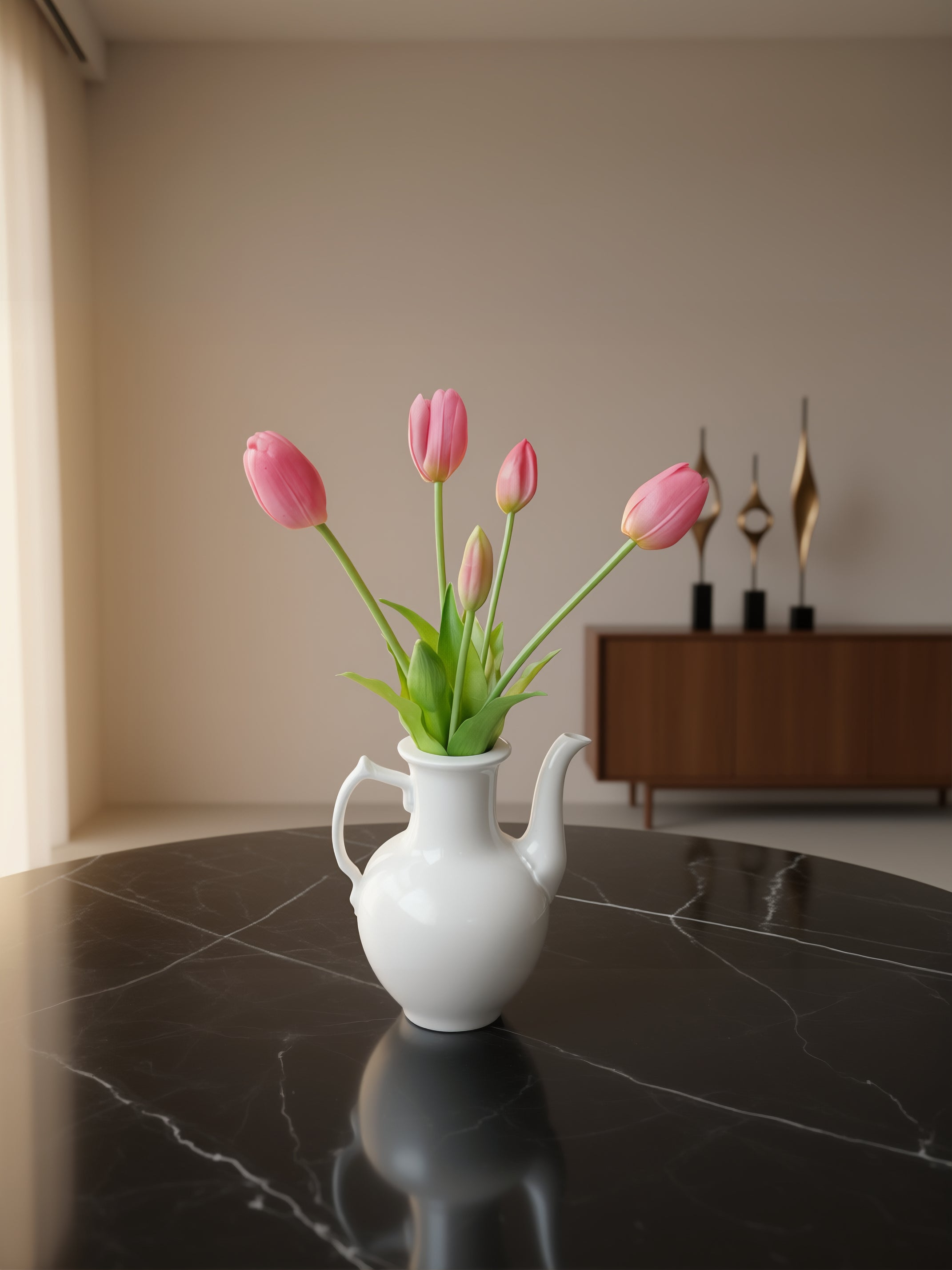 Kunstige tulipaner 5 stk i lyserød