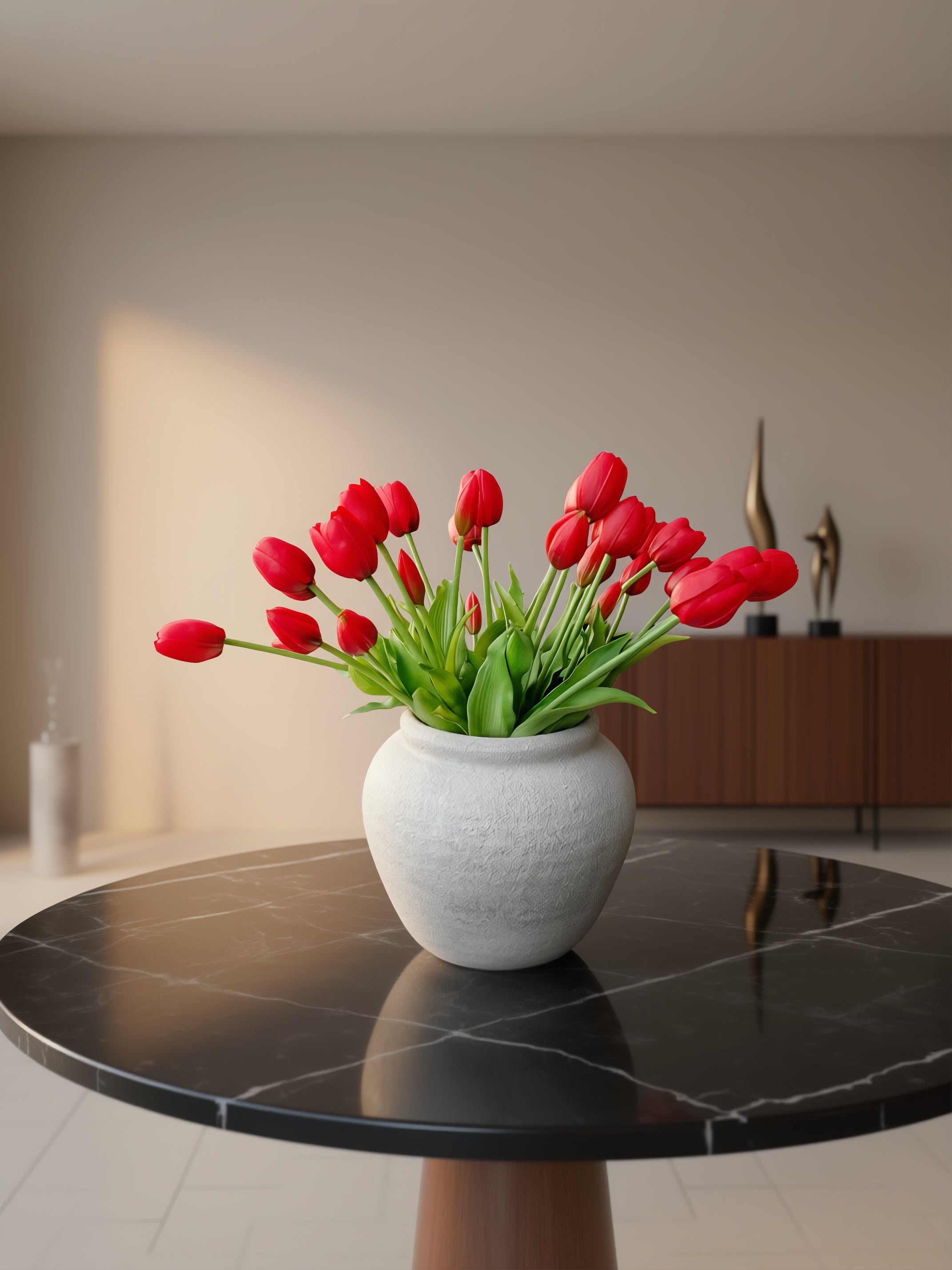 Kunstige tulipaner 25 stk i rød