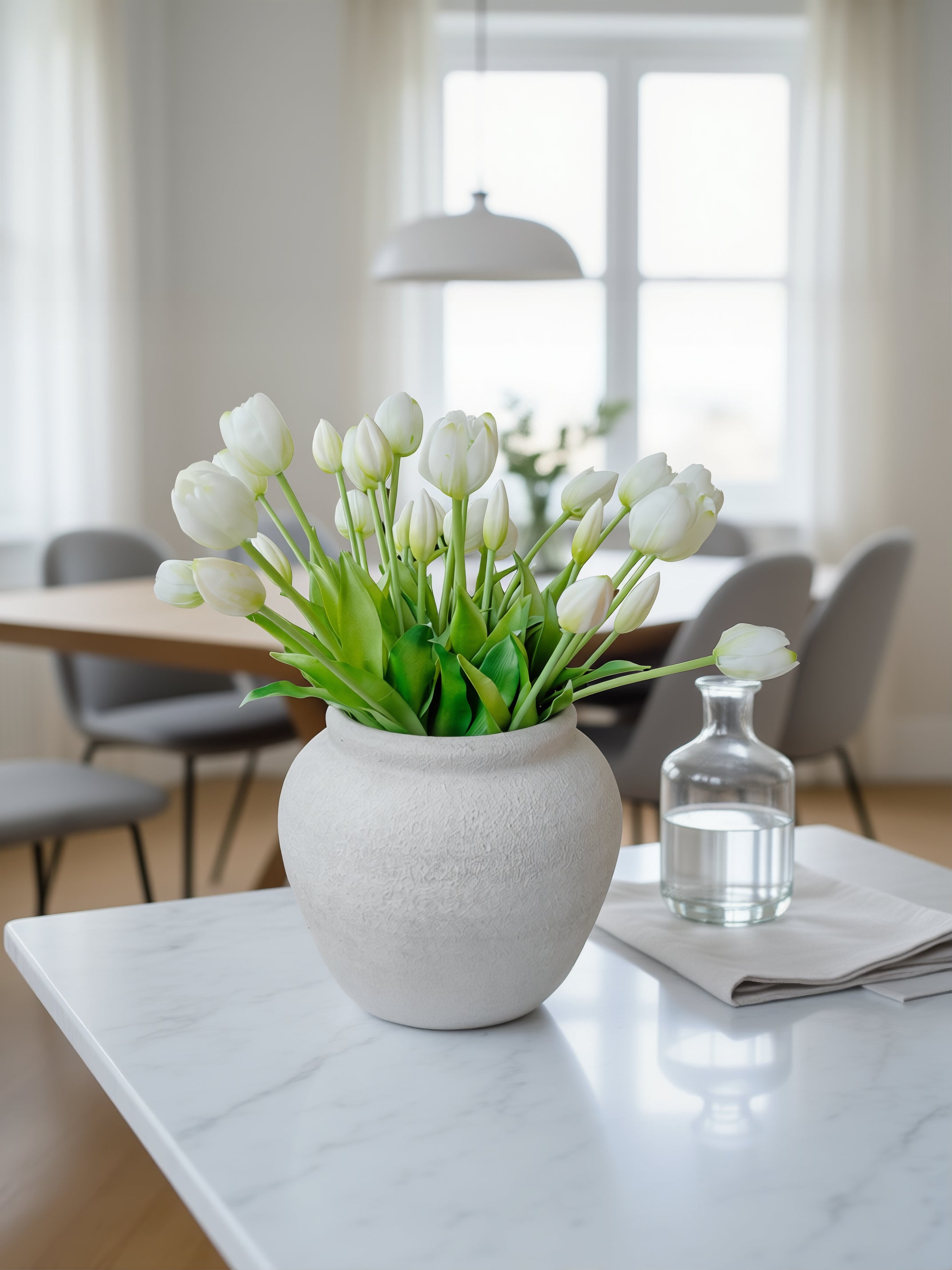 Kunstige tulipaner 25 stk i hvid