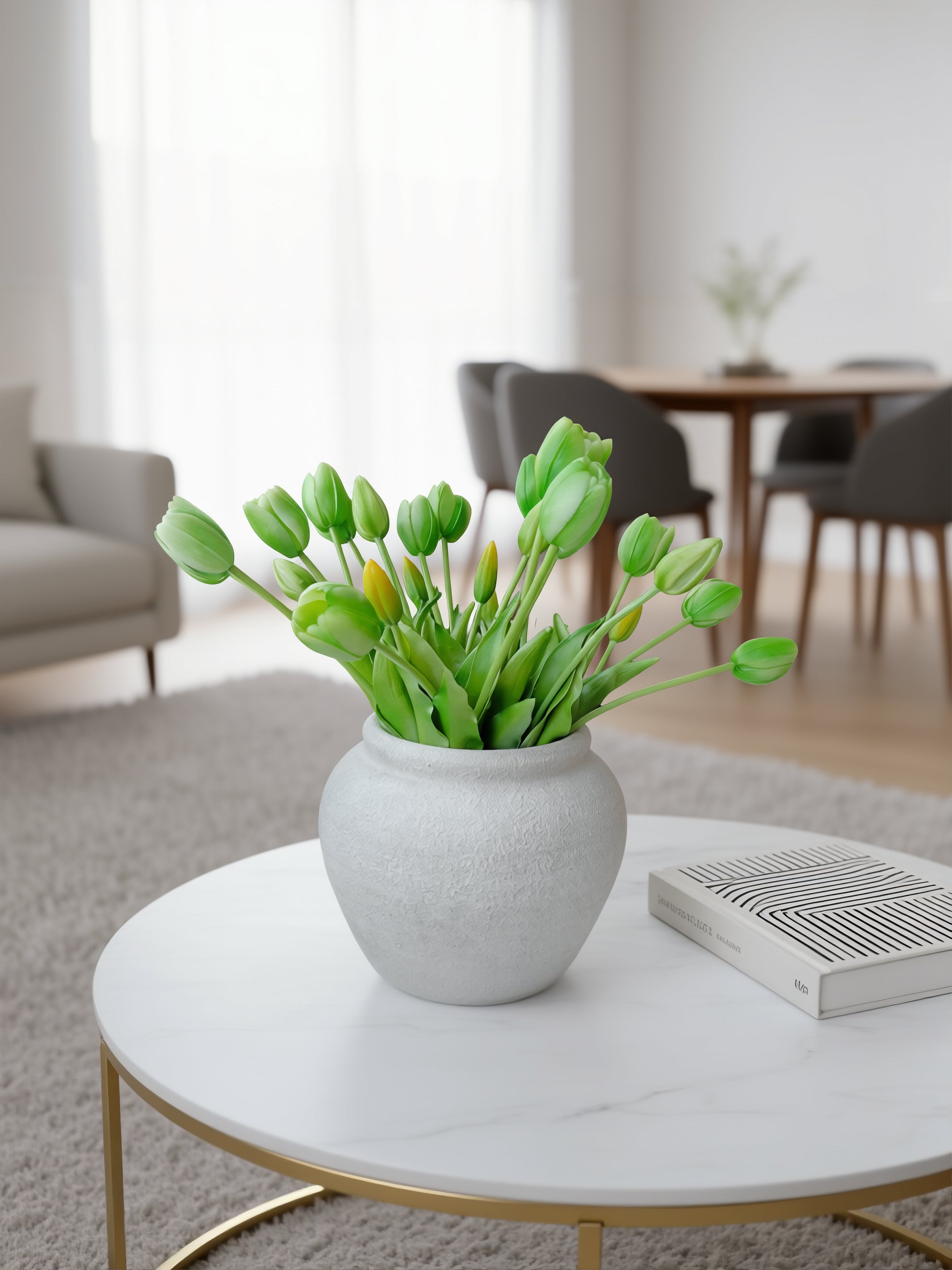 Kunstige tulipaner 25 stk i grøn