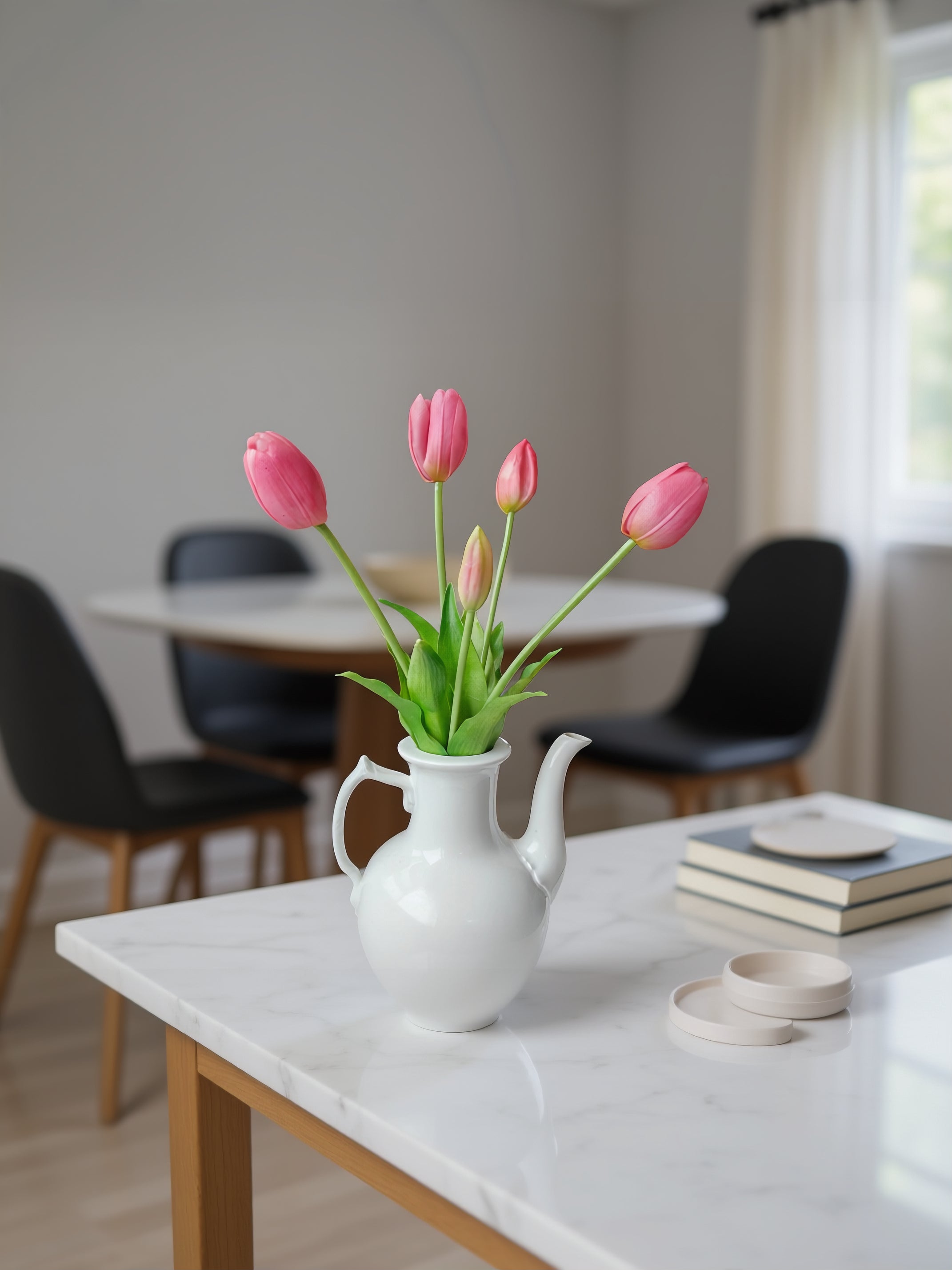 Kunstige tulipaner 5 stk i lyserød