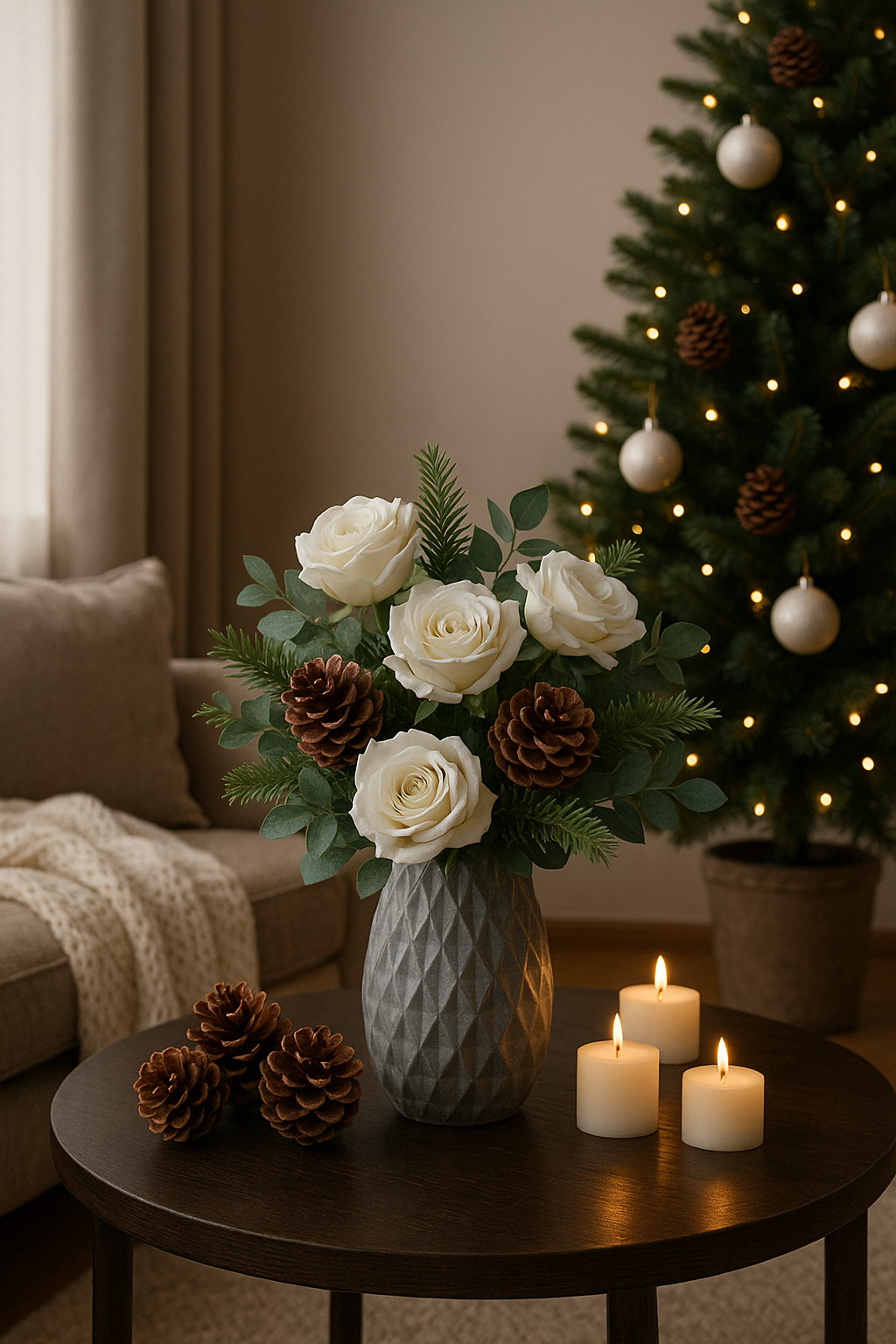 Julepynt med kunstige blomster: Sådan skaber du et stilrent vinterunivers