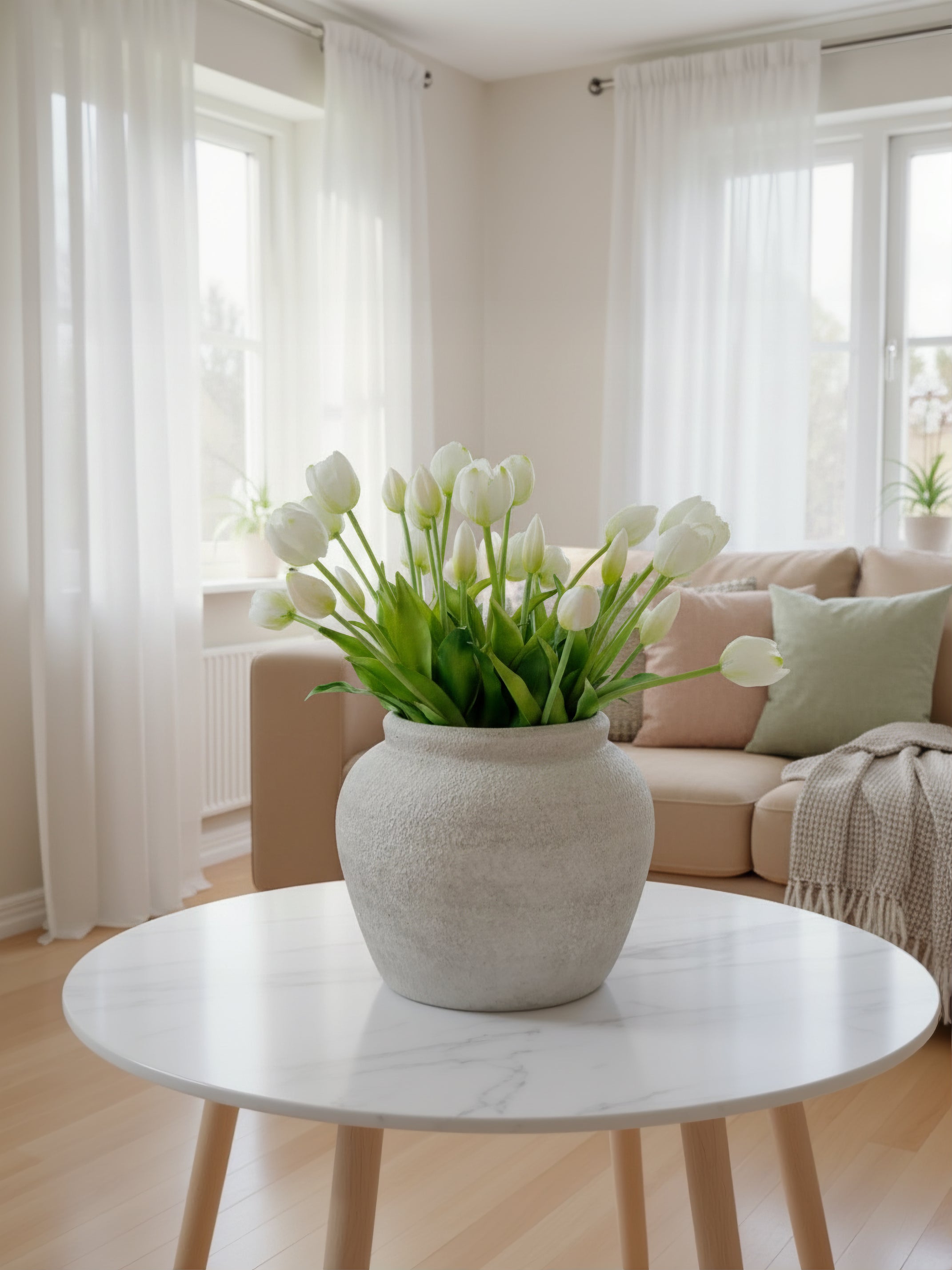 Kunstige tulipaner 25 stk i hvid