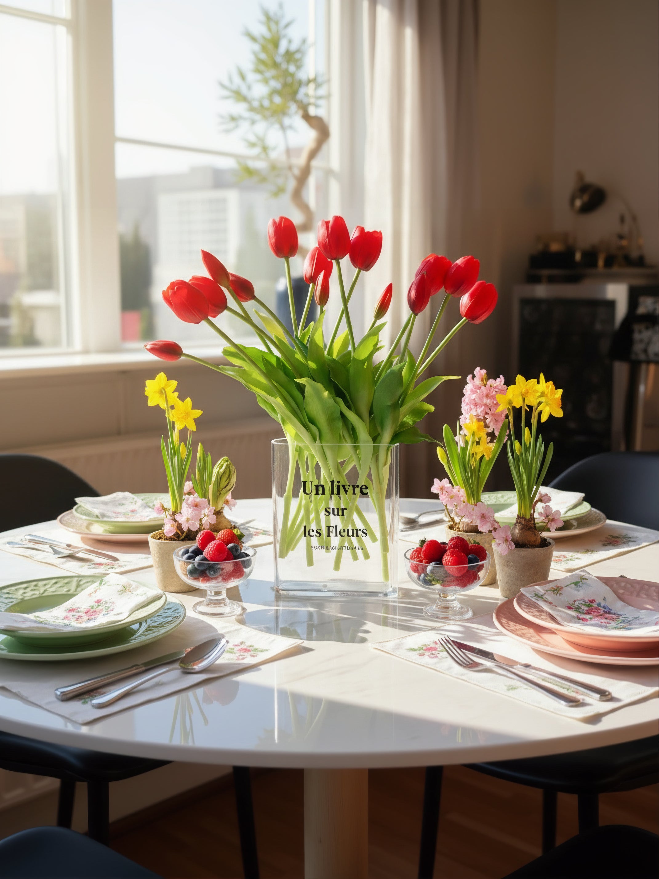 Kunstige tulipaner 15 stk i rød