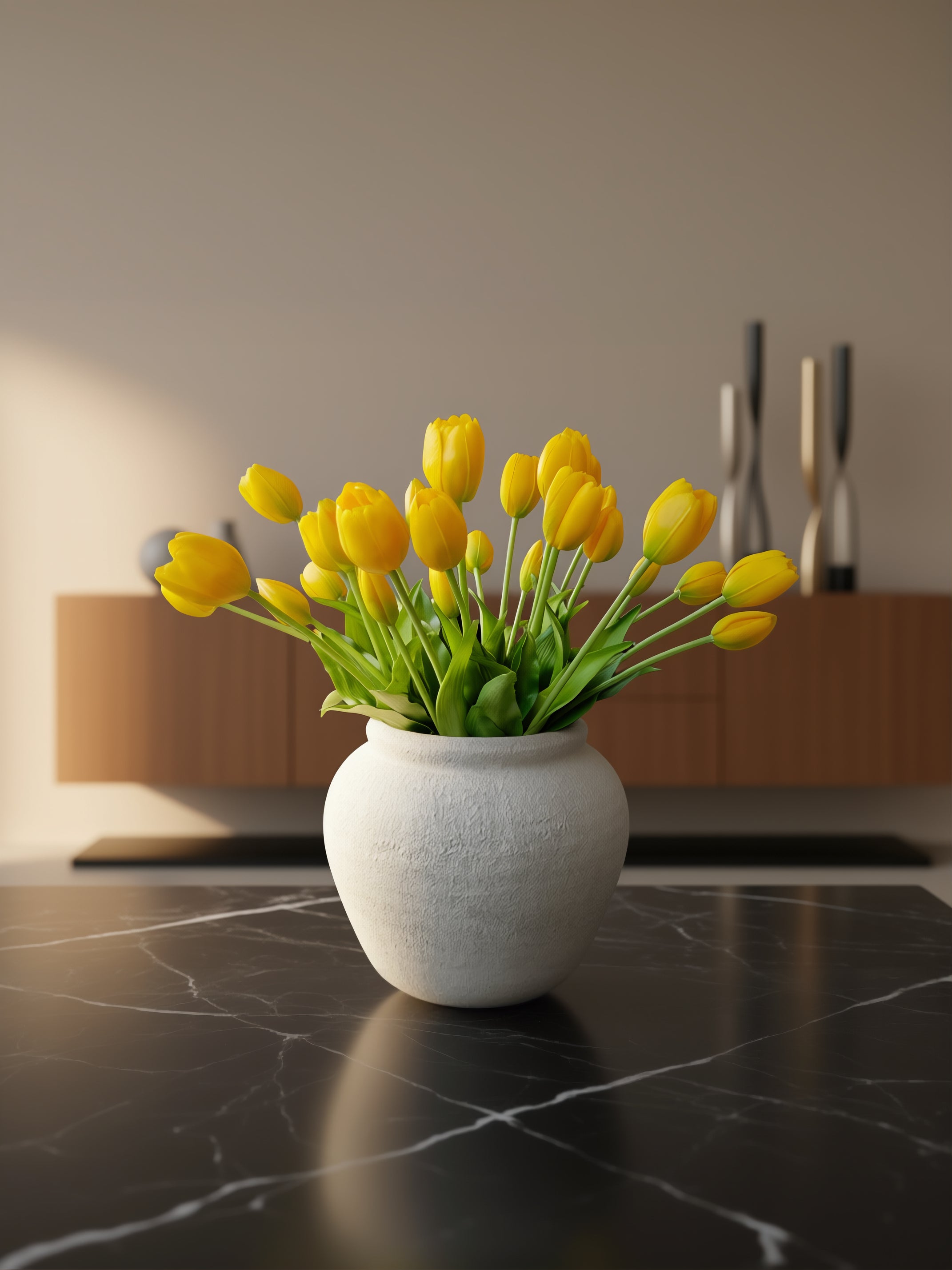 Kunstige tulipaner 25 stk i gul