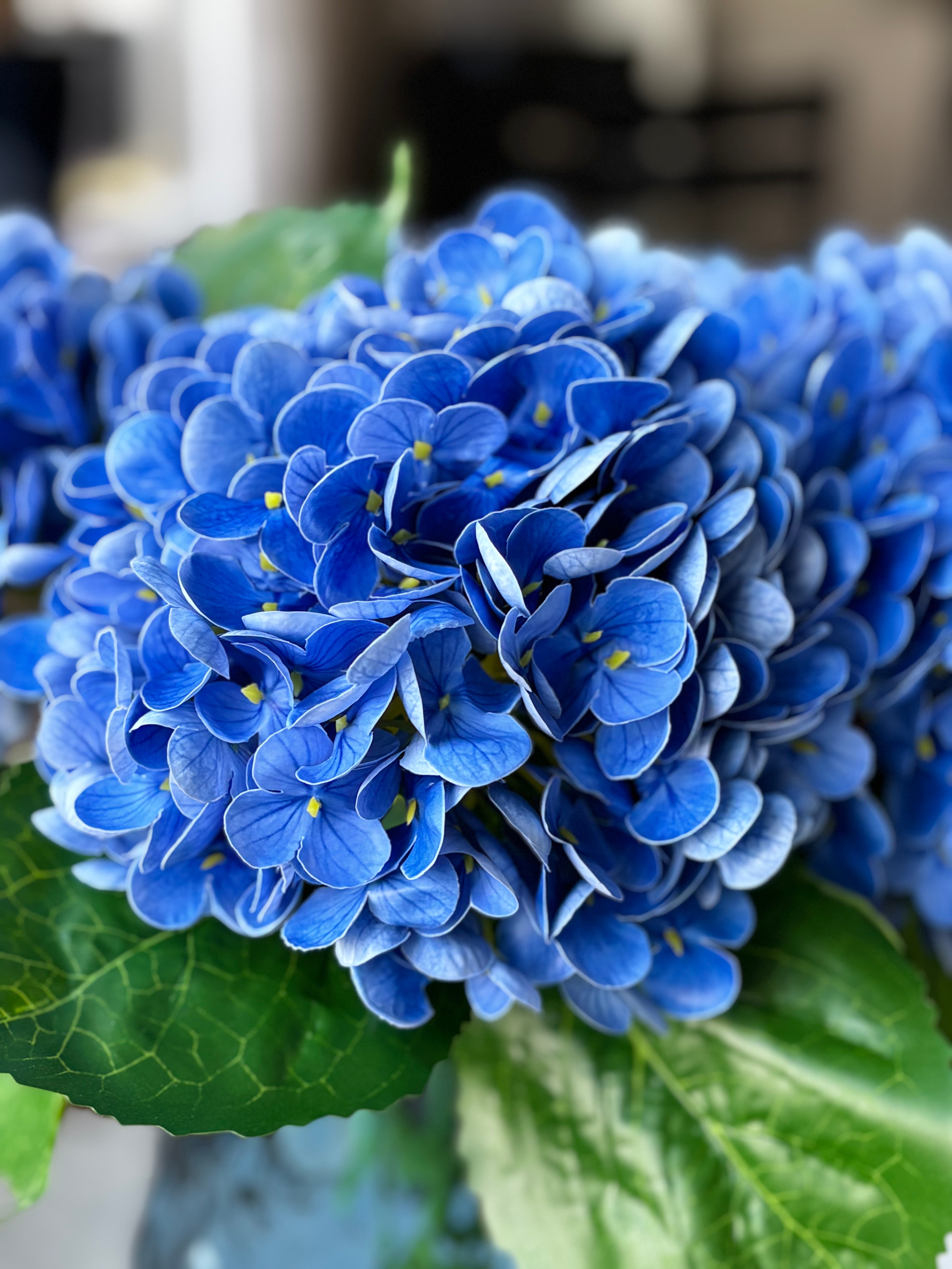 Kunstig buket Hortensia i blå - mellem