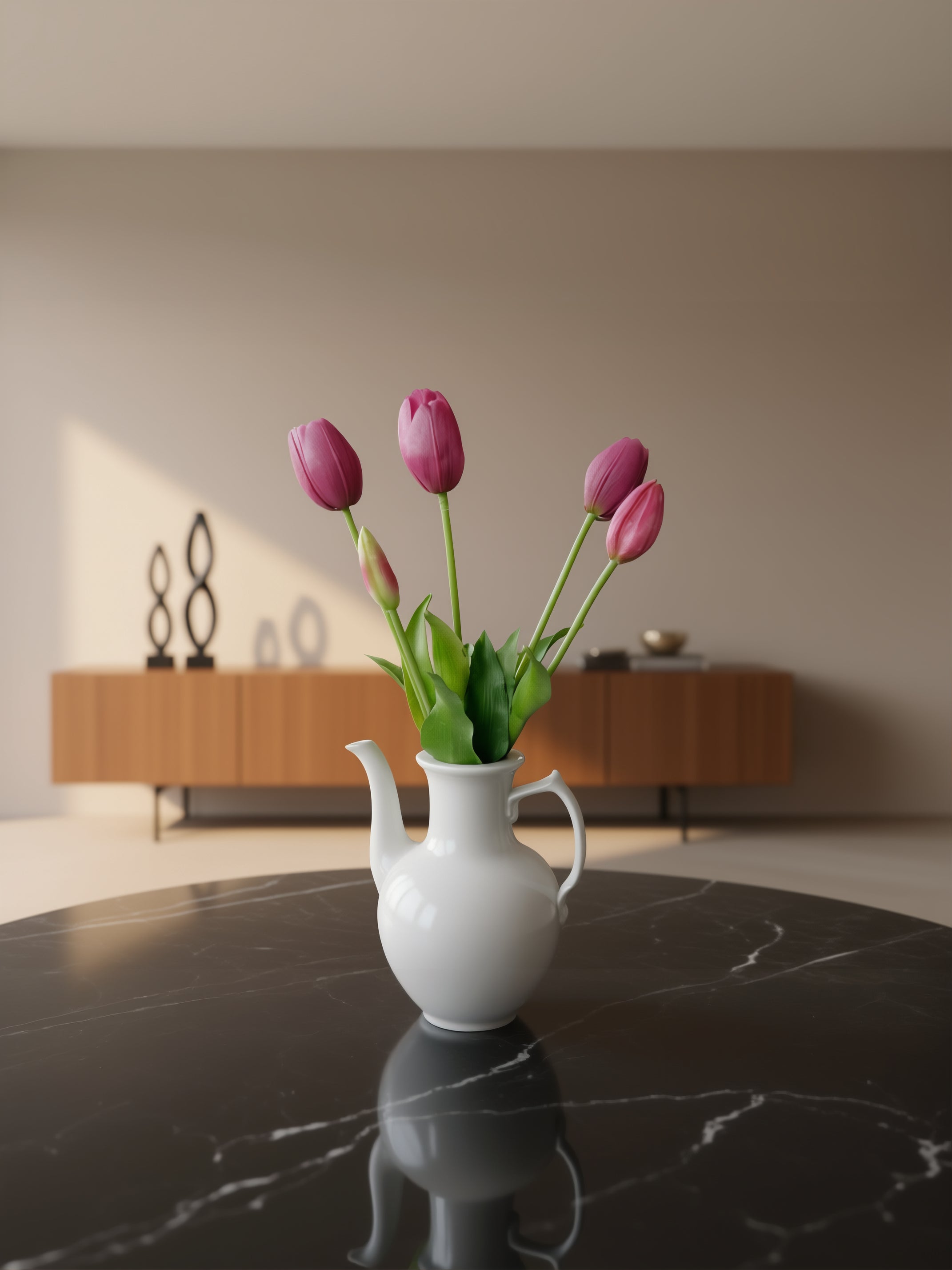 5 stk. lilla kunstige tulipaner