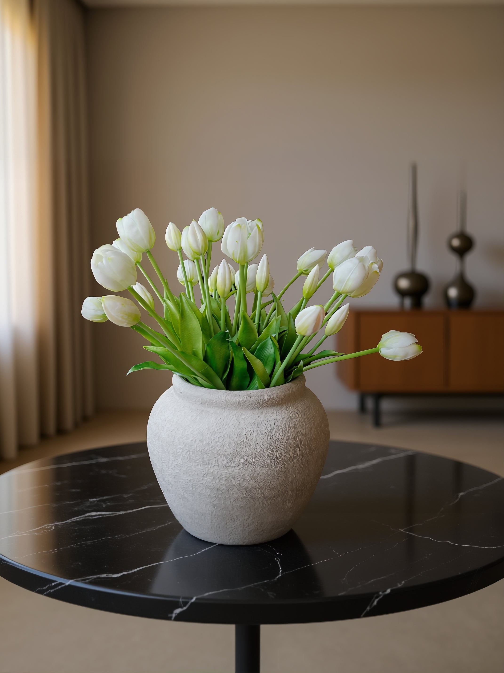 Kunstige tulipaner 25 stk i hvid